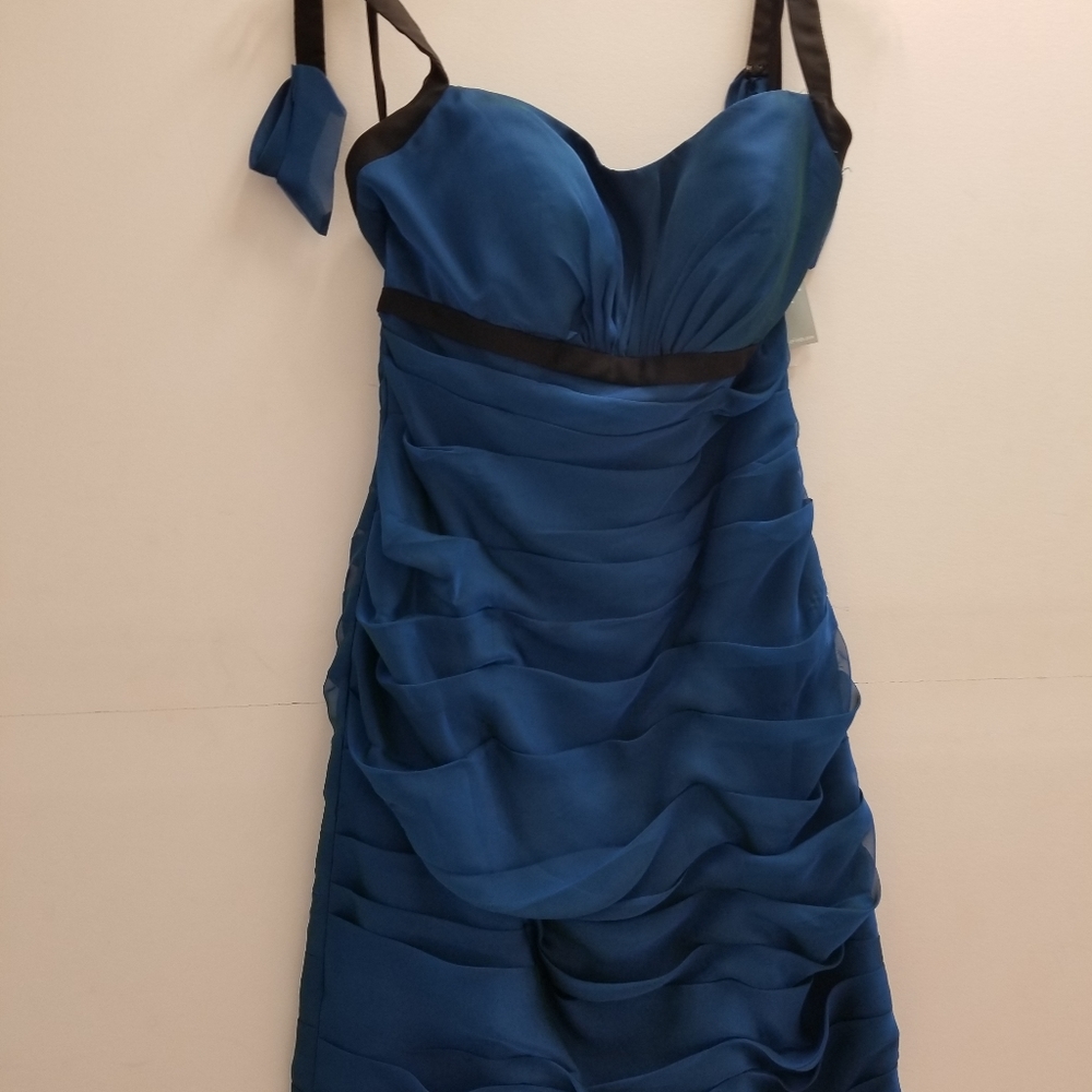 NWT size 10 Liz Fields Sleeveless cocktail dress Cobalt/black